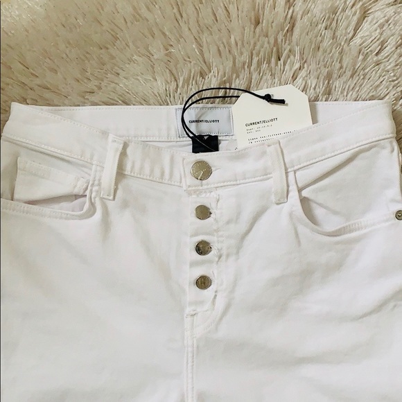 Current/Elliott “TheOriginalStraight” WhiteJeans - Picture 2 of 7